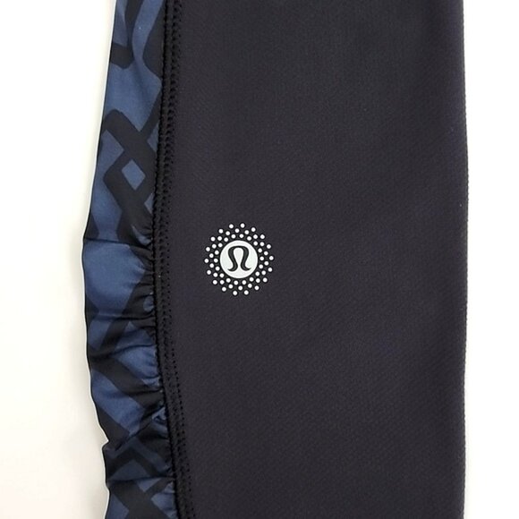 Lululemon Seawheeze 2015 Speed Tight III Legging Black Blue 28" Inseam Size 4 - Picture 3 of 14